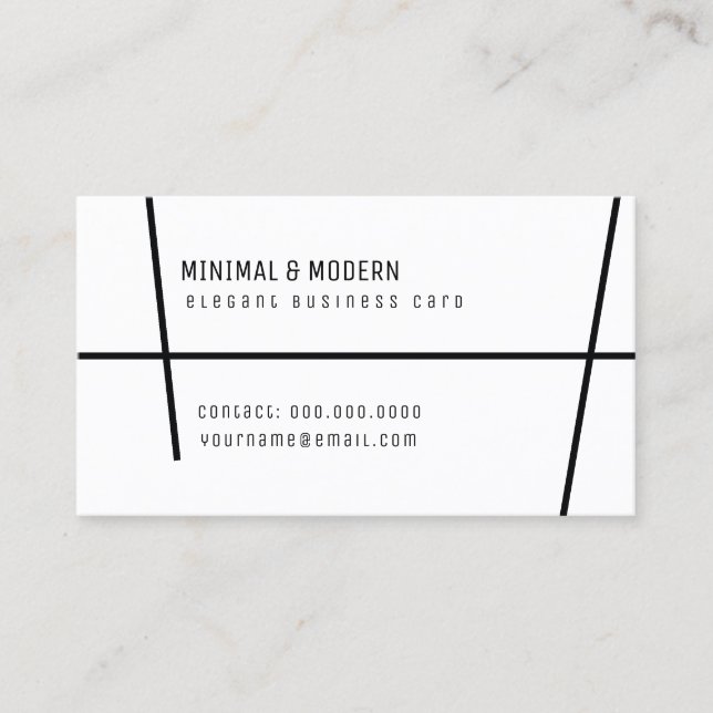 minimal & modern elegant minimalist white business card (Front)