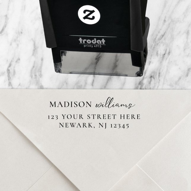 Minimal Modern Elegant Return Address Self-inking Stamp (Creator Uploaded)