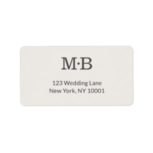 Minimal Modern Elopement Wedding Address Label