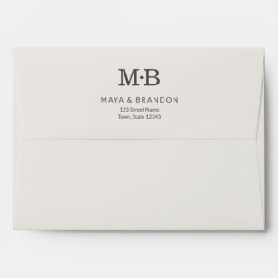 Minimal Modern Elopement Wedding Envelope