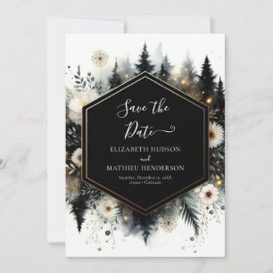 Minimal Modern Enchanted Forest Wedding Save The Date