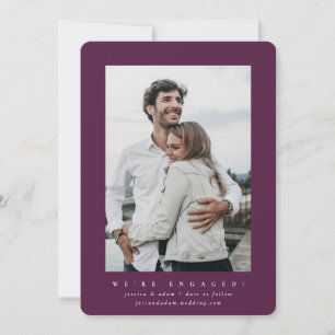 Minimal Modern Engagement Announcement Photo Card