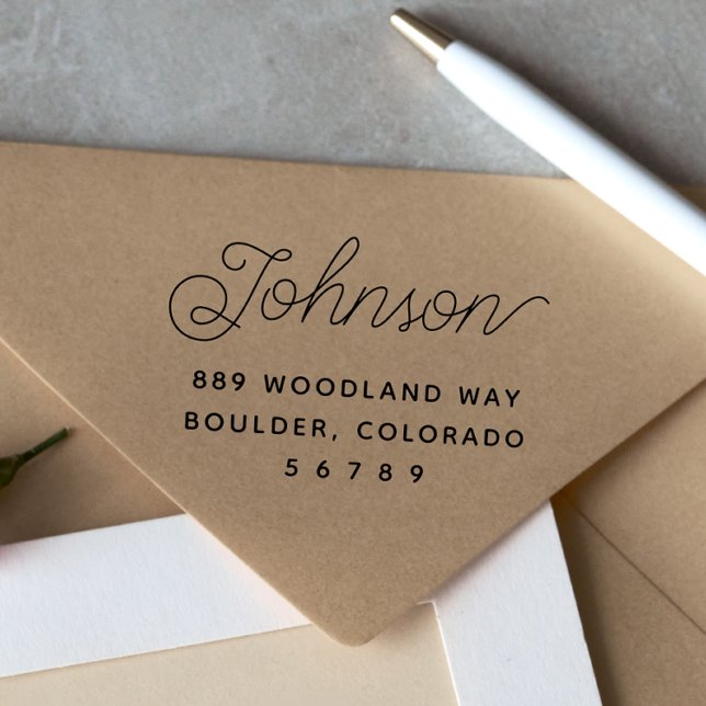 Minimal Modern Family Name Return Address Rubber Stamp (Minimal Modern Family Name Return Address Rubber Stamp)