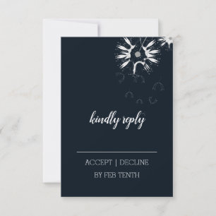 Minimal Modern Fine Art Floral Wedding RSVP Card