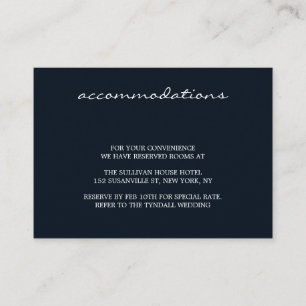 Minimal Modern Fine Art Wedding Accommodation Enclosure Card