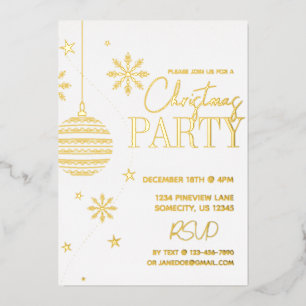 Minimal Modern Gold and White Christmas Party