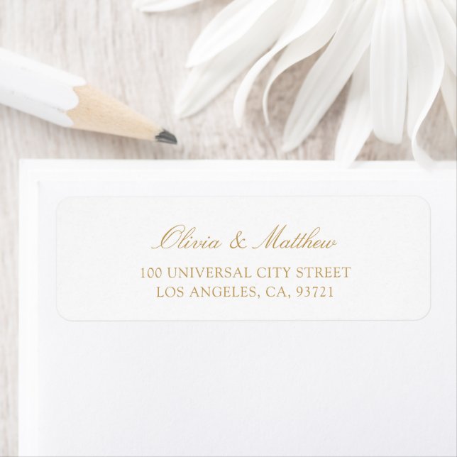Minimal Modern Gold Stylish Script Wedding Address (Insitu)