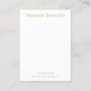 Minimal Modern Gold White Jewellery Earring Displa Business Card