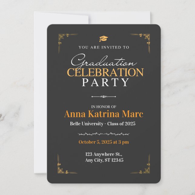  Minimal & Modern "Grad in Style Invitation (Front)