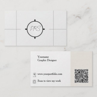 Minimal Modern Graphic Designer QR Code Business Card