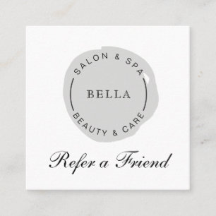 Minimal Modern Grey Salon and Spa Referral Card
