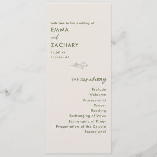 Minimal Modern Grey Wedding Programme