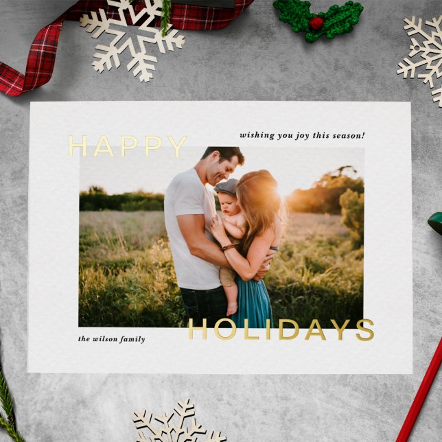 Minimal Modern Happy Holidays Photo   Holiday Card (Creator Uploaded)