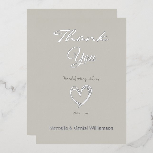 Minimal Modern Heart and Script Thank You   (Front/Back)