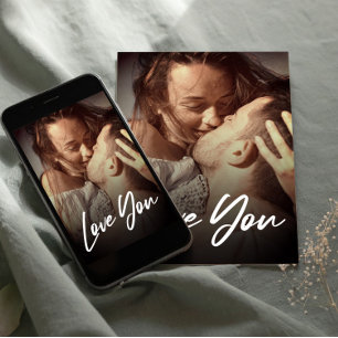 Minimal Modern I Love You Photo Replace Insert Postcard