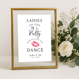 minimal modern Ladies BATHROOM wedding sign