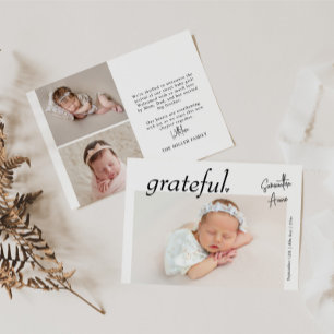 Minimal Modern Landscape Baby Photo Birth Announcement