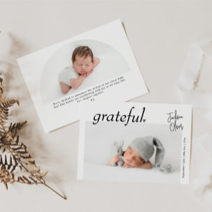 Minimal Modern Landscape Baby Photo Birth Announcement