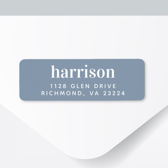 Minimal Modern Lettering Dusty Blue Return Address (Creator Uploaded)