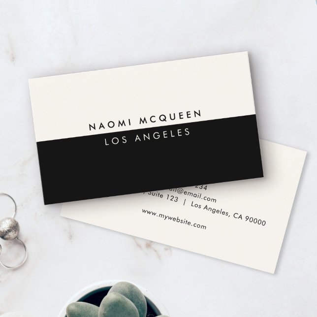Minimal Modern Luxury Black Ivory Elegant Business Card (Creator Uploaded)
