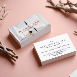 Minimal Modern Luxury Yoga Studio Fitness Photo Business Card