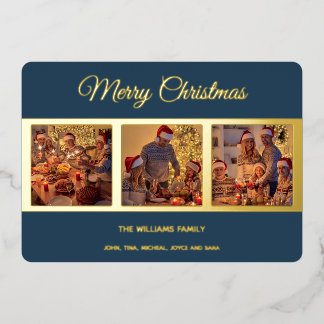 Minimal Modern Merry Christmas Family Photo
