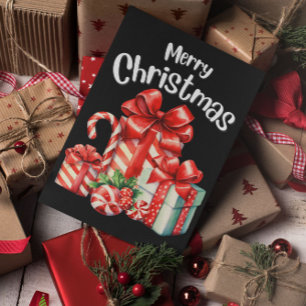 Minimal Modern Merry Christmas Postcard