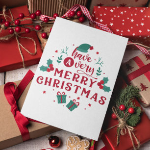 Minimal Modern Merry Christmas Postcard