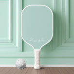 Minimal Modern Mint Stylish Script Custom Name Pickleball Paddle<br><div class="desc">Standout on the pickleball court with our stylish and modern personalised script name pickleball paddle. Background and font can be changed in Zazzle design tool. Design by Moodthology Papery</div>
