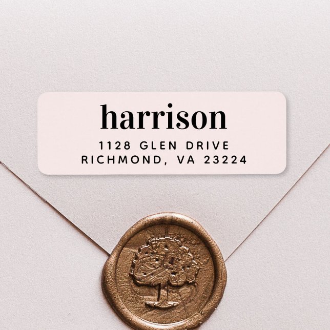 Minimal Modern Monogram Pink Return Address (Creator Uploaded)