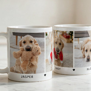 Minimal Modern Multi Pet Photo Collage Coffee Mug