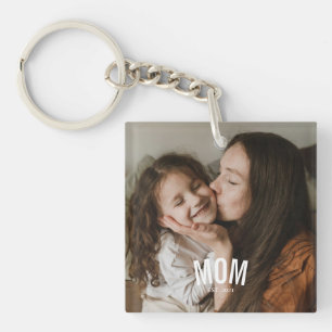 Minimal Modern Mum Established Photo Key Ring