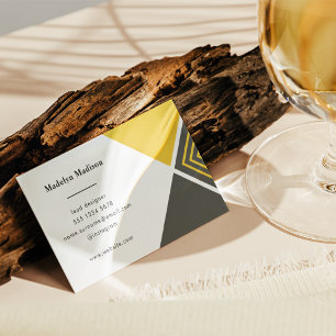 Minimal Modern Mustard Yellow Diagonal Business Card