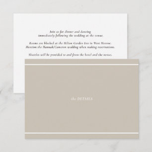 Minimal Modern Neutral Greige & Espresso Simple Enclosure Card