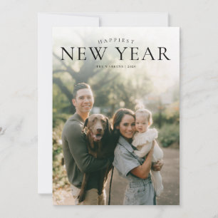 Minimal Modern New Year Photo Holiday Card