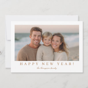 Minimal Modern New Year Photo Holiday Card