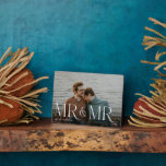 Minimal & Modern Newlyweds Mr & Mr Couple Photo Plaque<br><div class="desc">Minimal and modern couple's photo Mr. & Mr. photo plaque. Simple and modern design with a full photo design. Customise with your special photo,  year,  and name. "Mr & Mr" photo overlay in an elegant typography. Perfect keepsake plaque for couples celebrating their marriage as Mr and Mrs.</div>