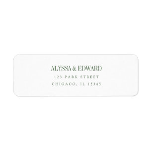 Minimal Modern Olive Green Custom Names Wedding