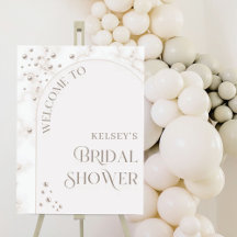 Minimal Modern Pearls Bridal Shower Welcome Sign