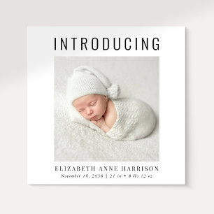 Minimal Modern Photo Birth Announcement