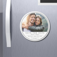 Minimal Modern Photo Black White Save The Date