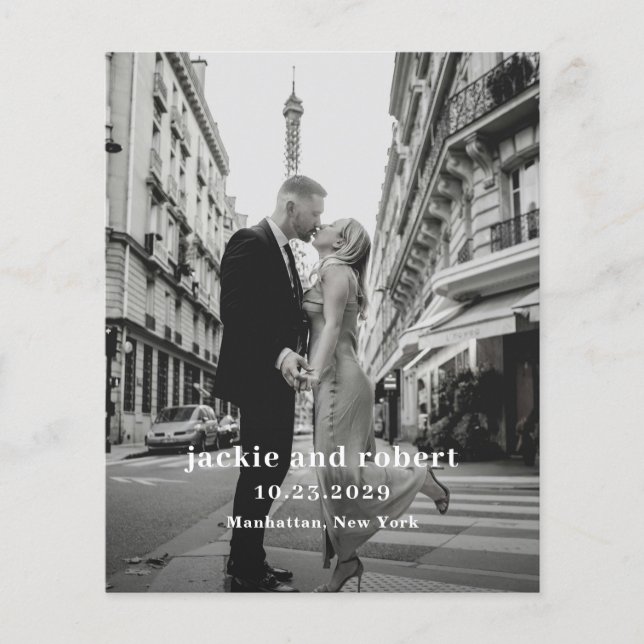 Minimal Modern Photo Budget Wedding Program Flyer (Front)