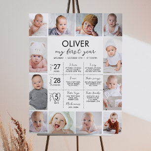 Minimal Modern Photo First Year Milestone Sign