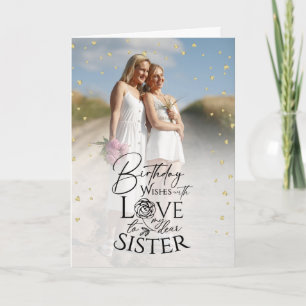 Minimal Modern Photo Modern Birthday Sister Card