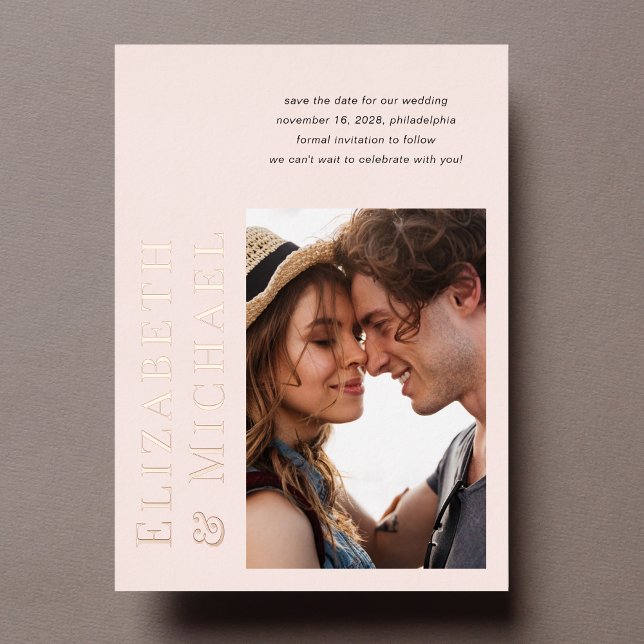 Minimal Modern Photo Pink Save The Date (Creator Uploaded)