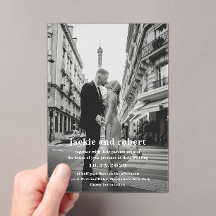 Minimal Modern Photo Wedding Acrylic Invitations