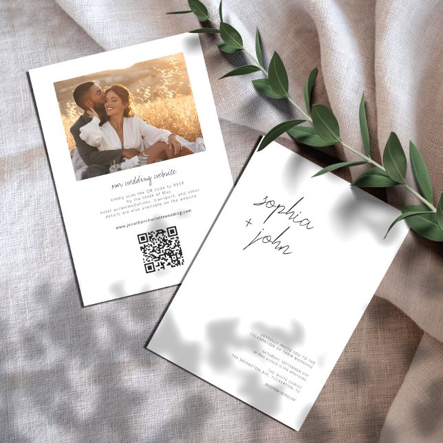Minimal Modern Photo Wedding All in One Invitation (Creator Uploaded)