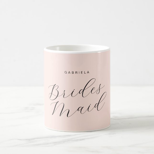 Minimal modern pink custom bridesmaid coffee mug (Center)