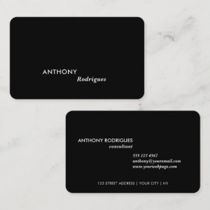 Minimal Modern Professional Black Business Card