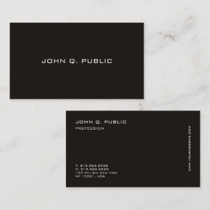 Minimal Modern Professional Black Simple Business Card